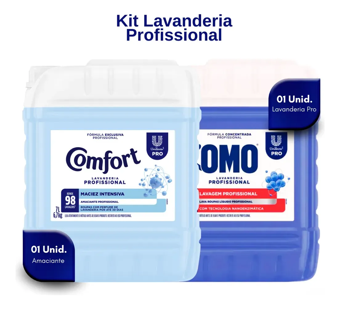 Kit Lavanderia Profissional OMO e Comfort